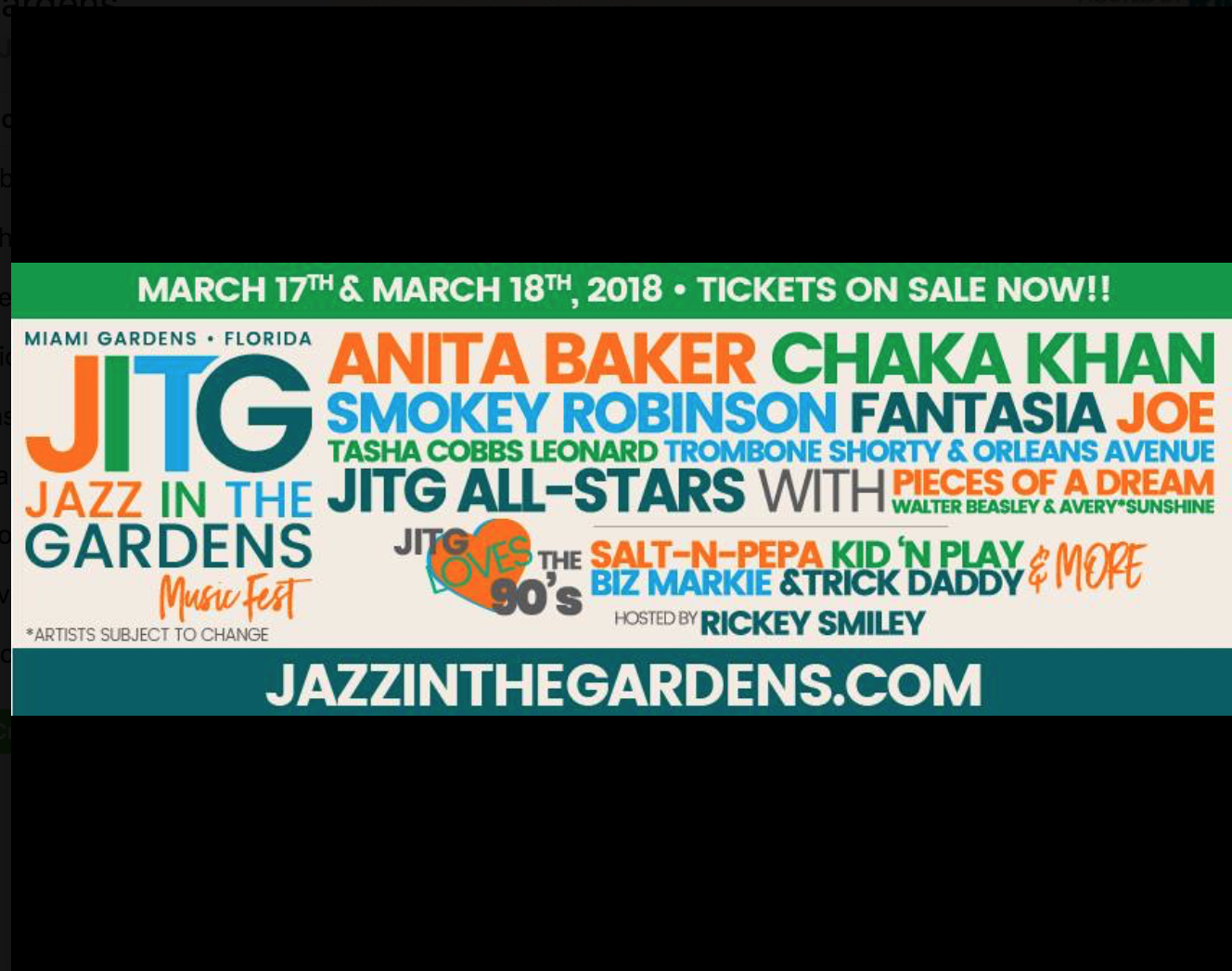 2018 Jazz In The Gardens Fest Lineup Features Joe Anita Baker