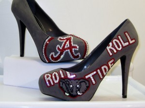 Alabama Crimson custom high heels roll tide